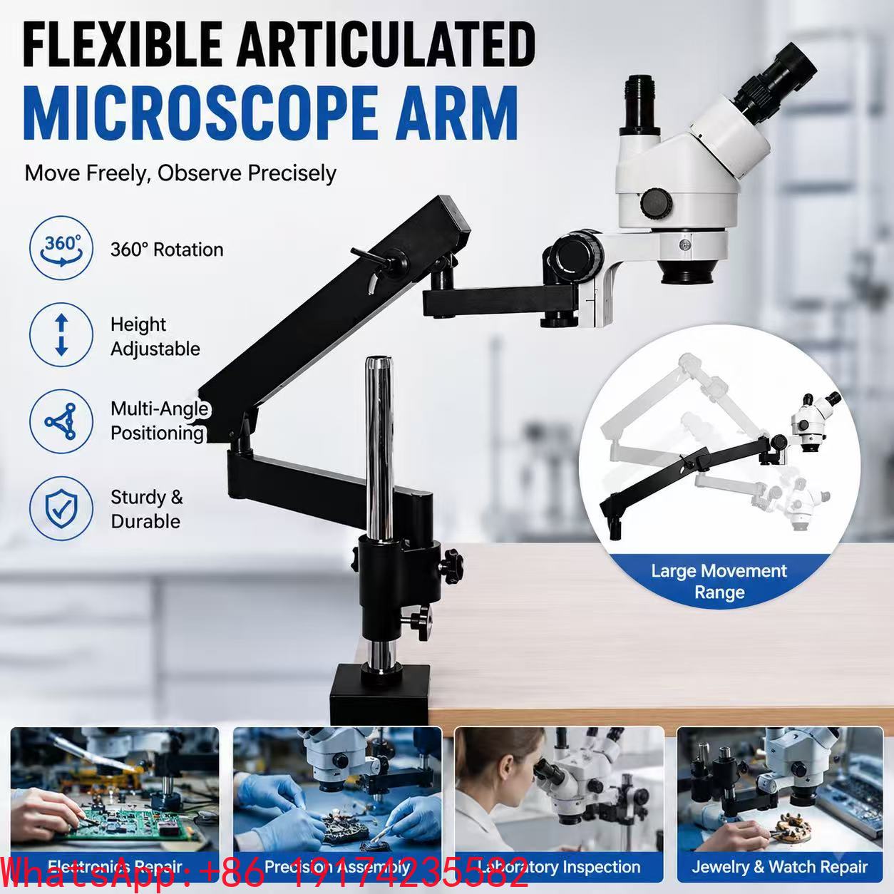 Flexible Moving Articulated Ar - Articulating Arm Boom Stand Microscope ulasan dan harga